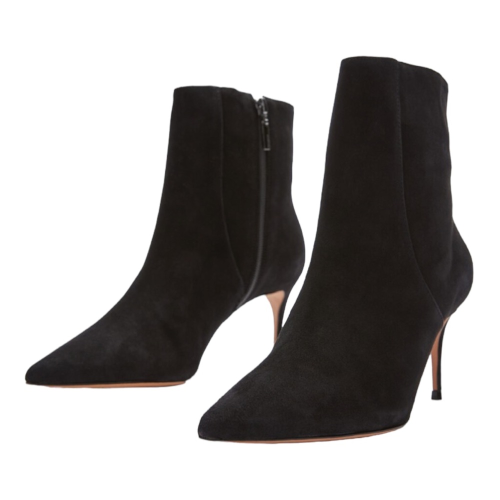 SCHUTZ Bette Leather Suede Pointed Toe Ankle Boots Size 8.5